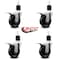 Service Caster 4'' Phenolic Swivel 1-7/8'' Expanding Stem Caster Set Total Lock Brake, 4PK SCC-EXTTL20S414-PHS-178-4 - alternate 4
